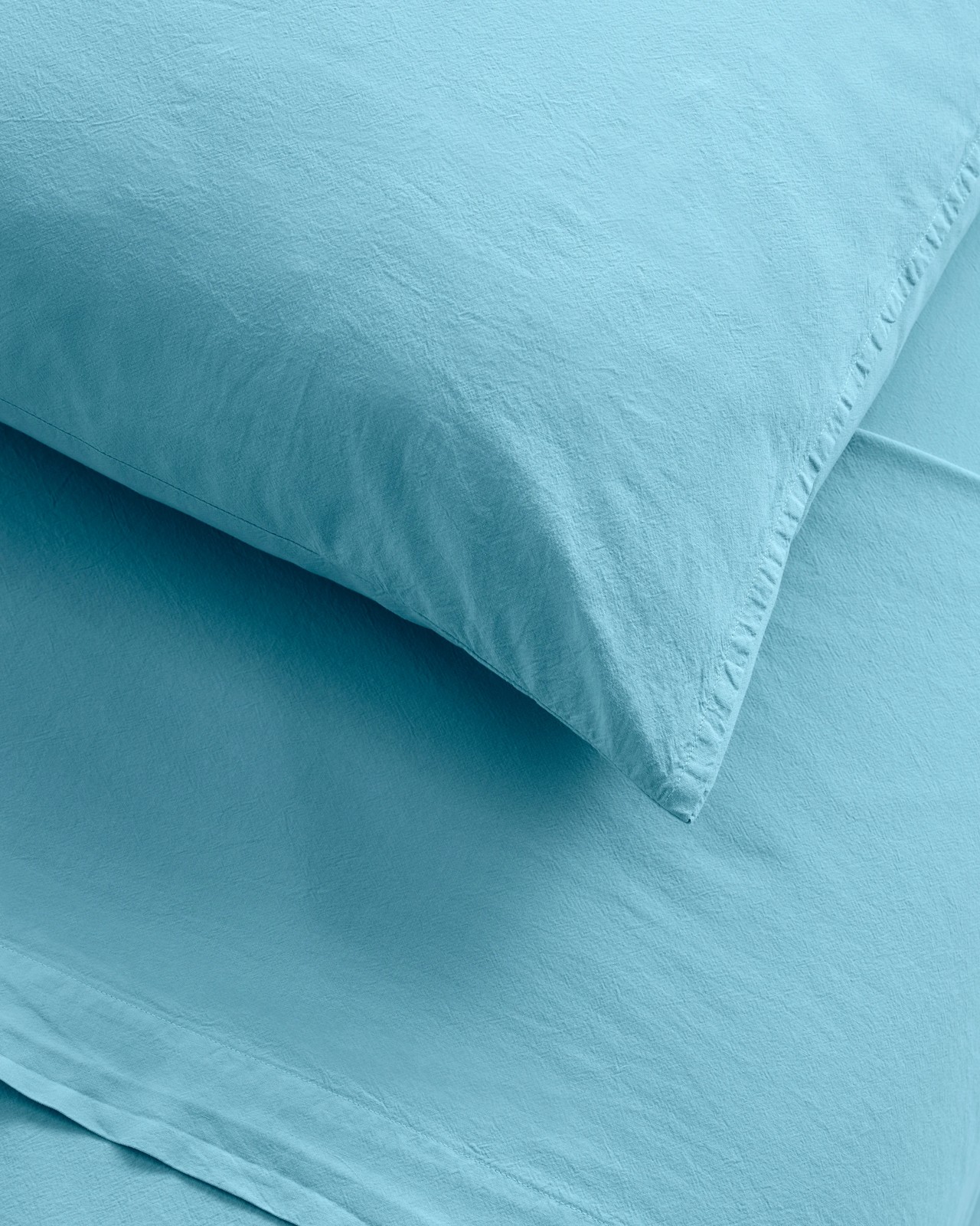 Arlo Stonewash 2 Pack Cotton Standard Pillowcase - Adriatic Blue 3 of 3