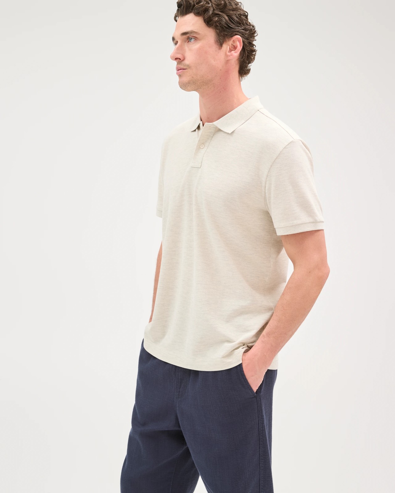 Australian Cotton Short Sleeve Polo Top - Oatmarle 4 of 6