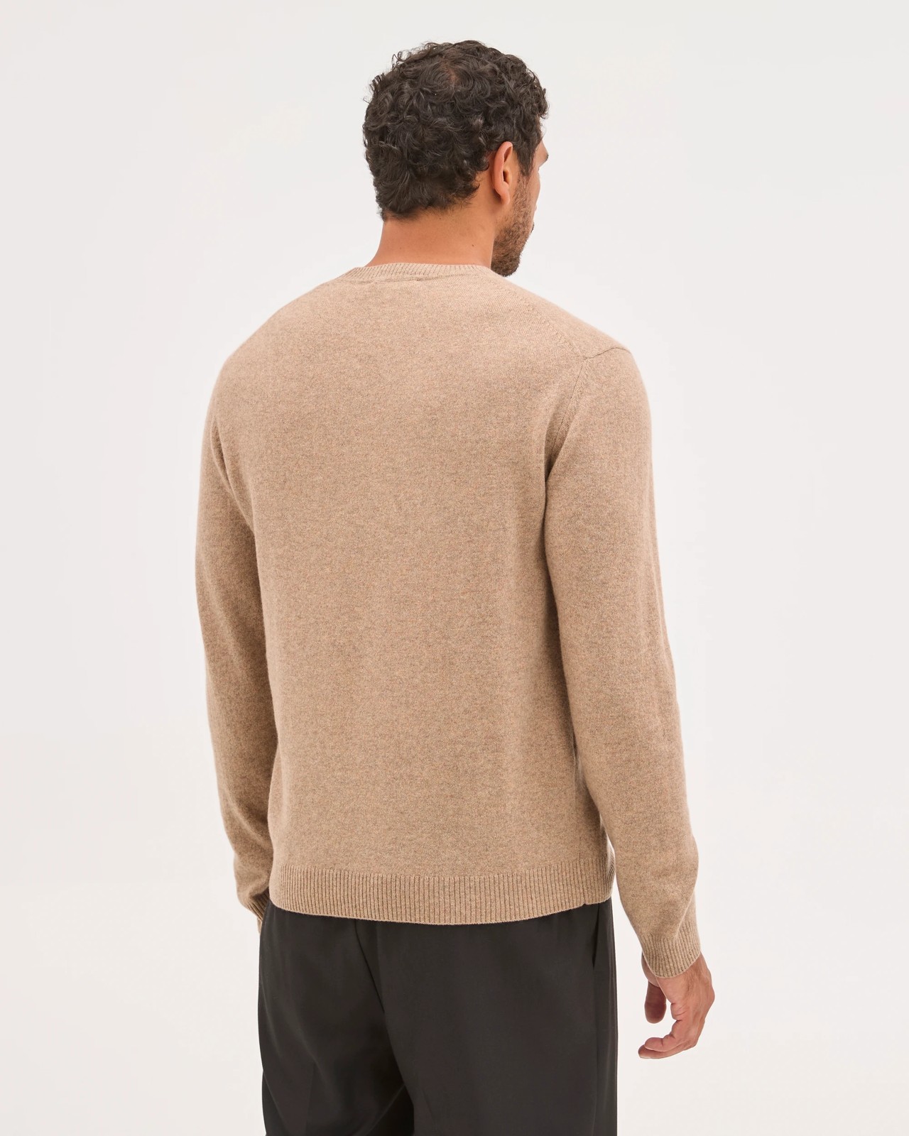Preview Cashmere Crew Neck Knit Jumper - Oatmeal 6 of 6