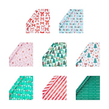 7m 70cm Christmas Gift Wrap, Assorted - Anko