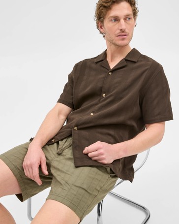 Australian Cotton Textured Stripe Shorts