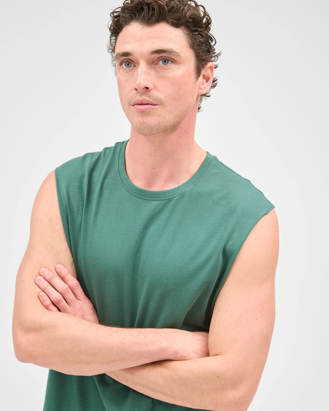 Australian Cotton Plain Tank Top  - Green 4 of 5