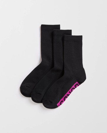Cotton Blend Logo Cushioned Crew Socks 3 Pack - Bonds