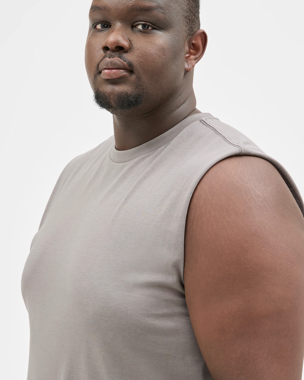 Plus Size Australian Cotton Plain Tank Top - Gargoyle 3 of 5