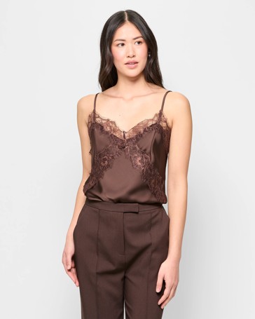 Sleeveless Satin Lace Cami - Preview
