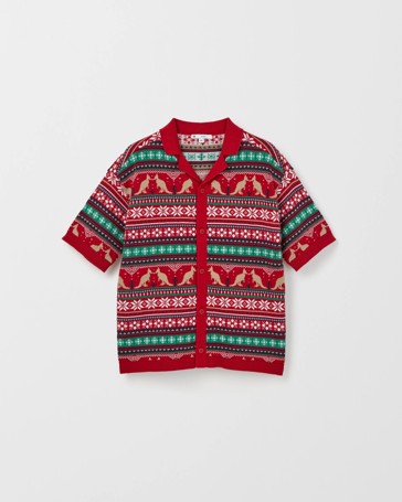 Family Matching Australian Cotton Christmas Short Sleeve Knit Shirt