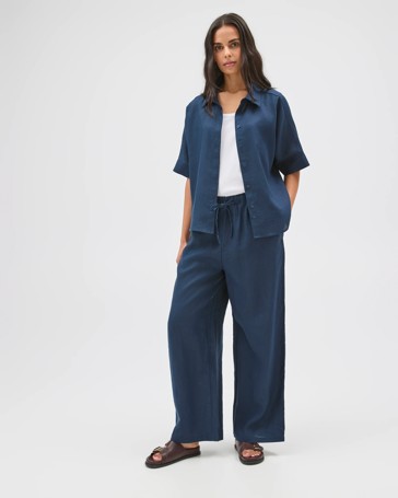 European Linen Wide Leg Pants