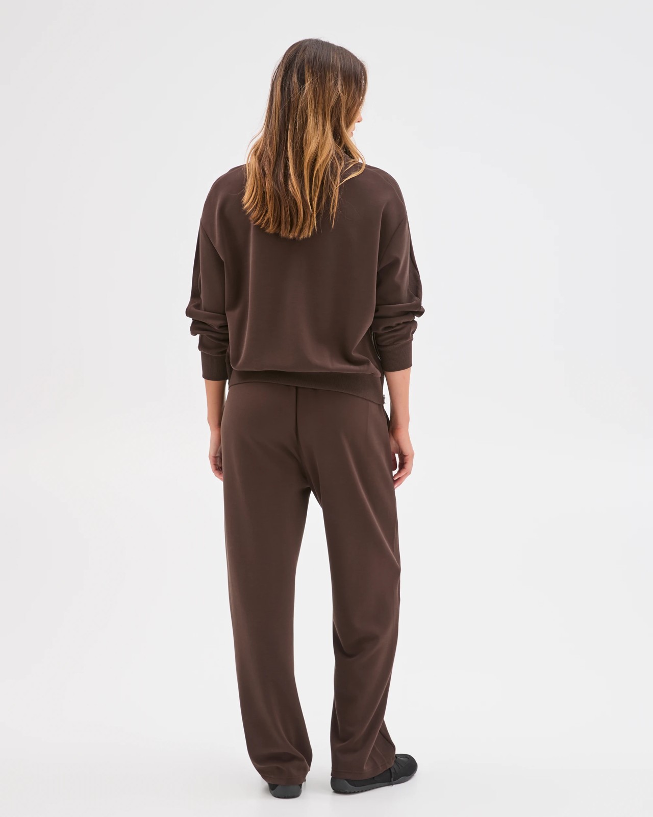 Movement Wide Leg Knit Panel Pants - Cocoa 4 of 6