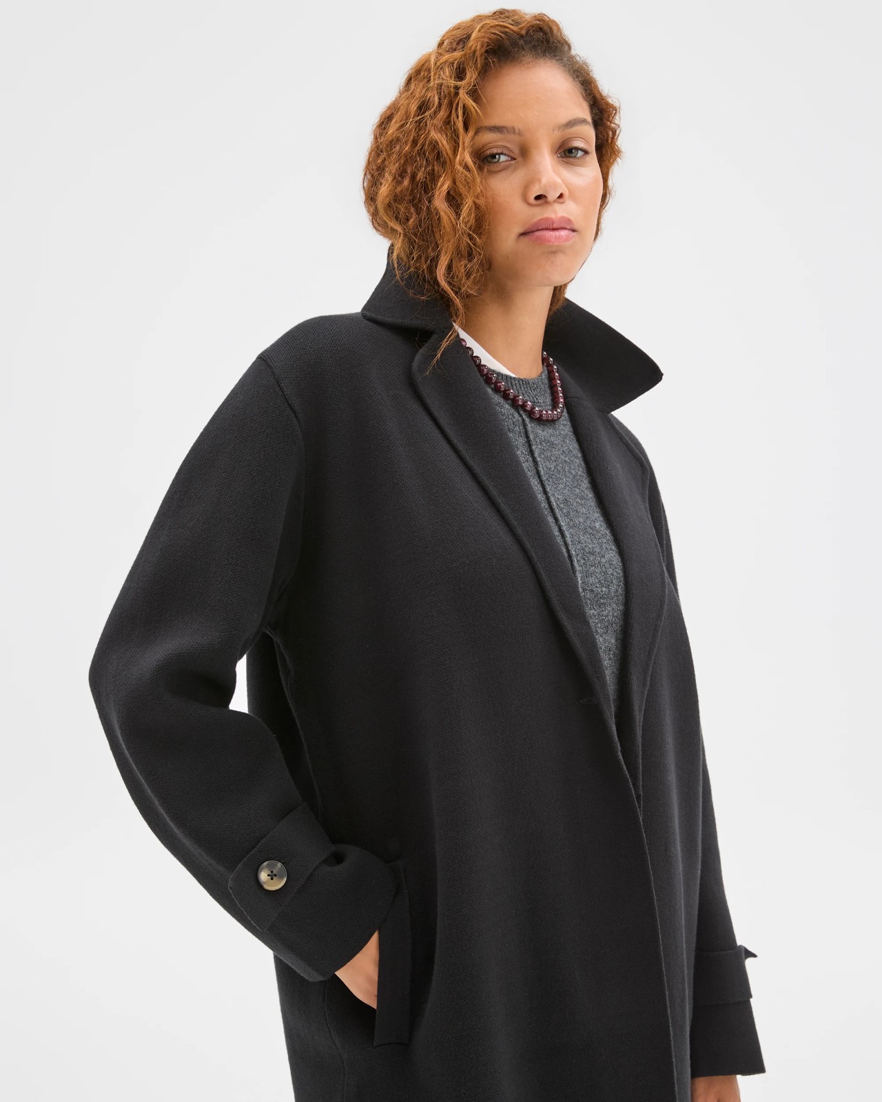 Australian Cotton Blend Knitted Trench Jacket 3 of 5