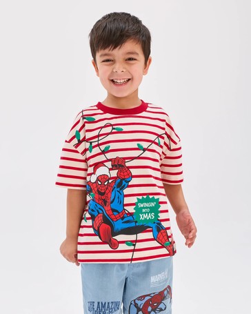 Licensed Marvel Spider-Man Australian Cotton Oversized Christmas T-Shirt