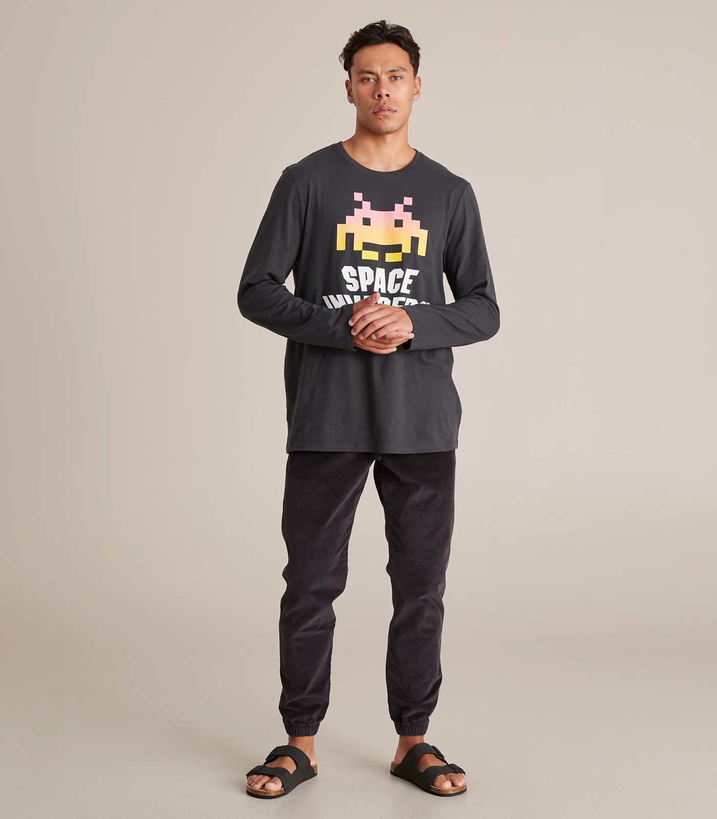 Space Invaders Print Long Sleeve T-Shirt 2 of 6