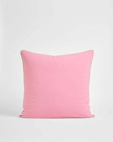 Arlo Polka Dot Stonewash Cotton European Pillowcase - Wild Rose