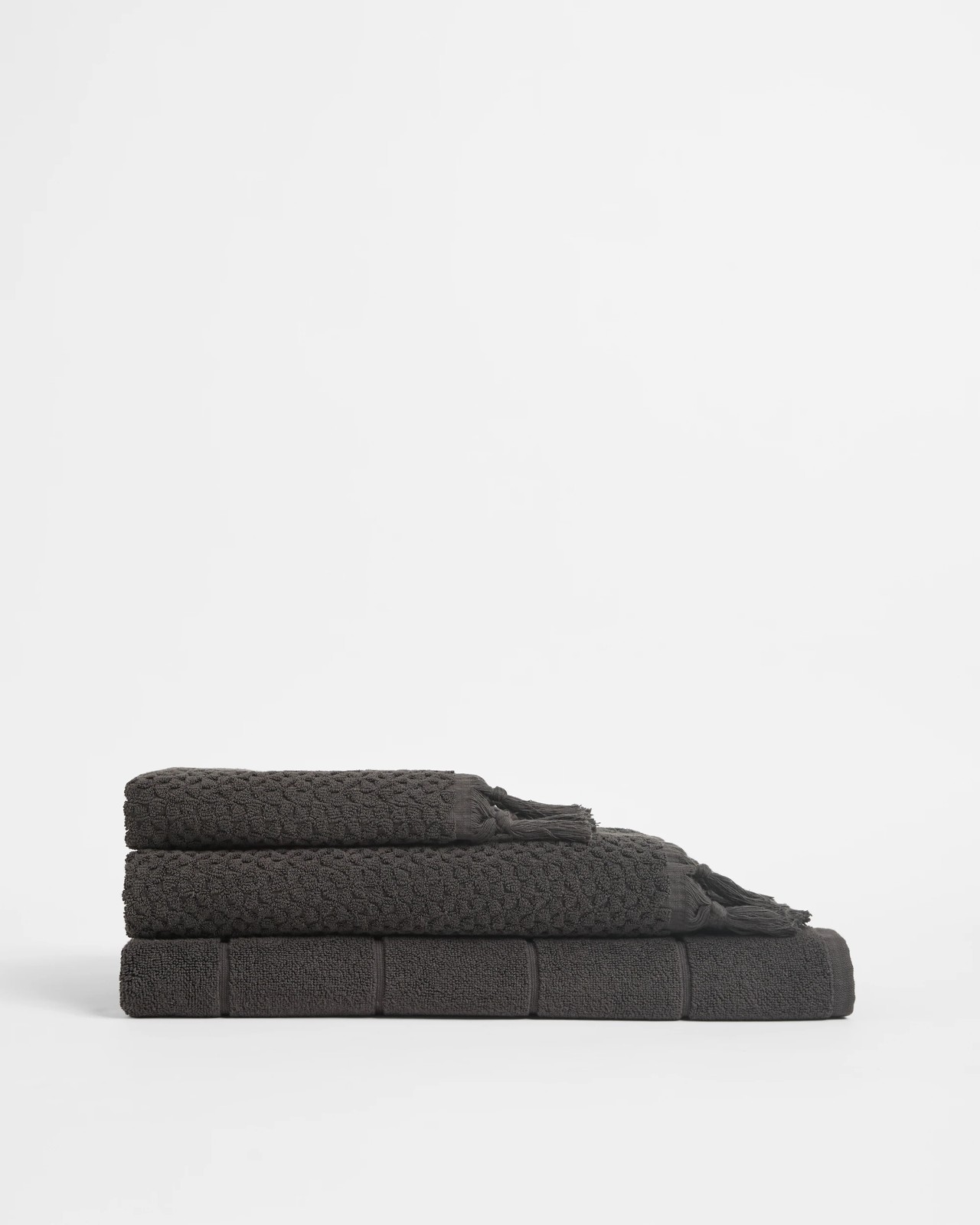 Laynie Australian Cotton Textured Hand Towel - Charcoal 3 of 3