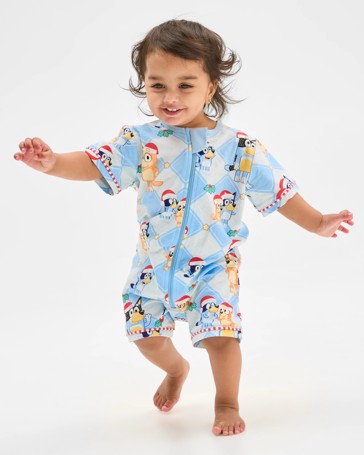 Baby Australian Cotton Christmas Romper - Bluey