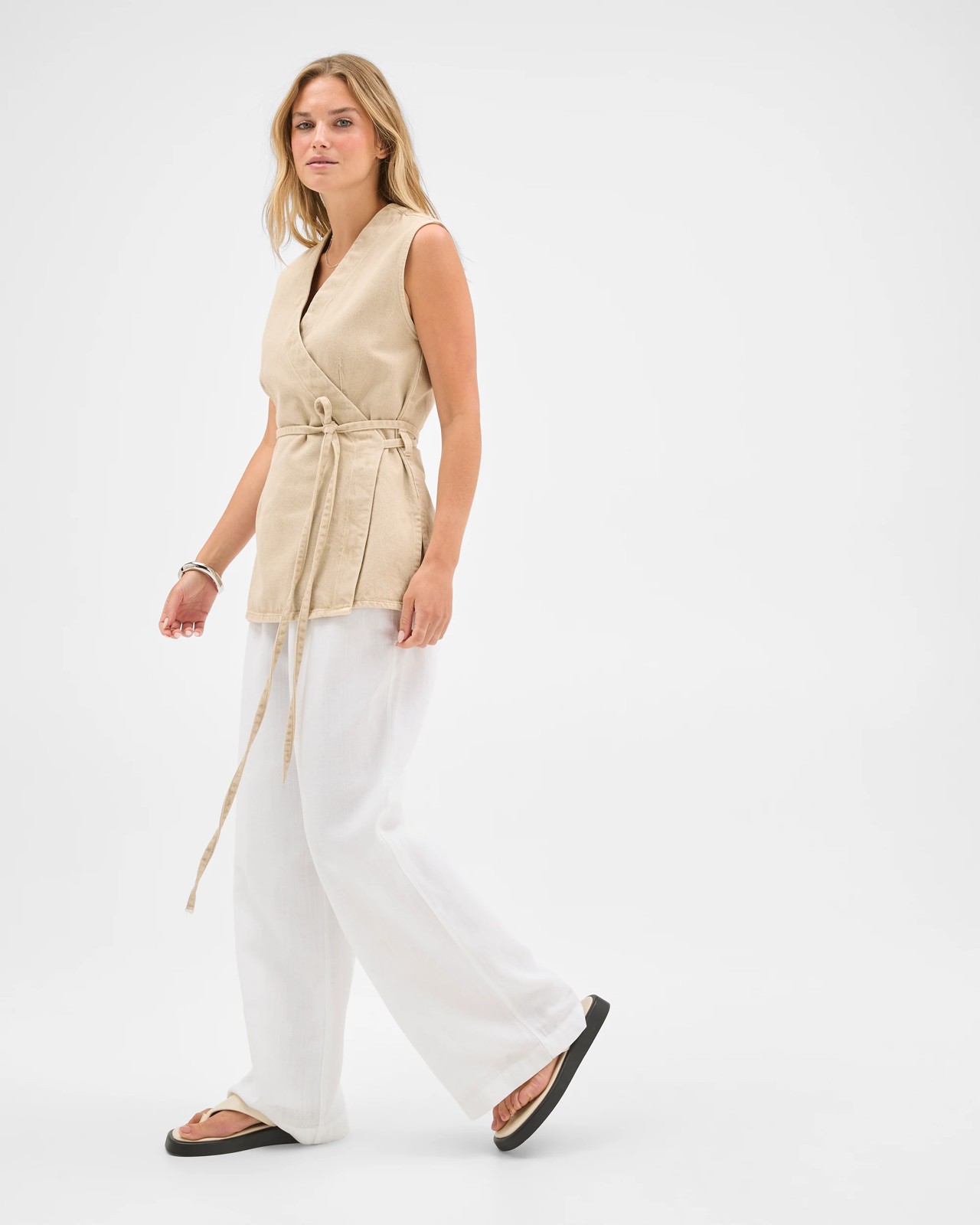 Lily Loves Tie Back Tunic Denim Top 2 of 4