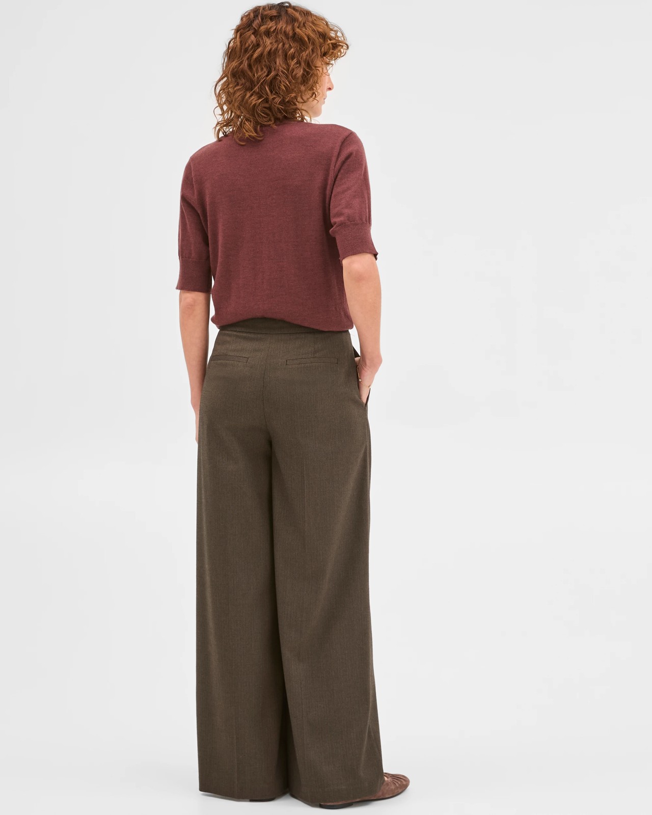Preview Herringbone Wide Leg Pants 6 of 6