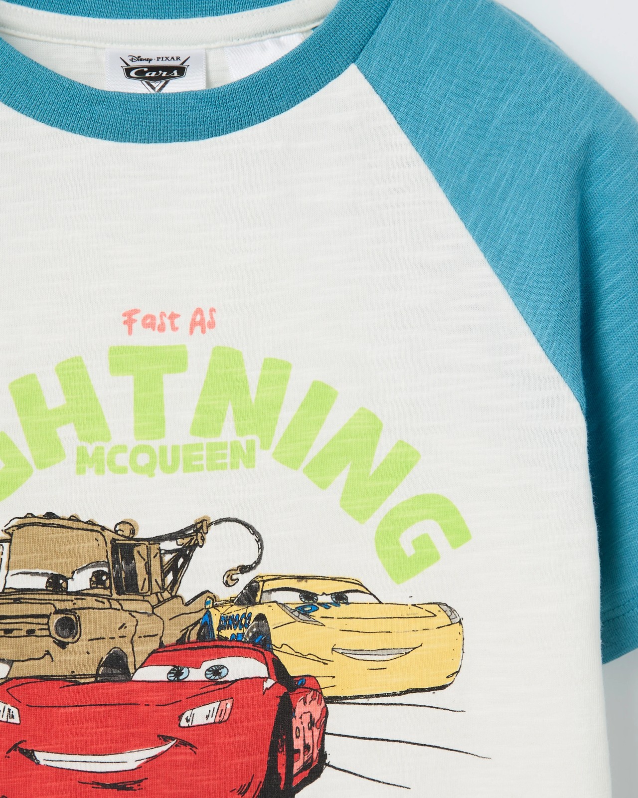 Disney Pixar Cars Organic Cotton Younger Boys Elevated Raglan Knit Pyjama Set 2 of 4