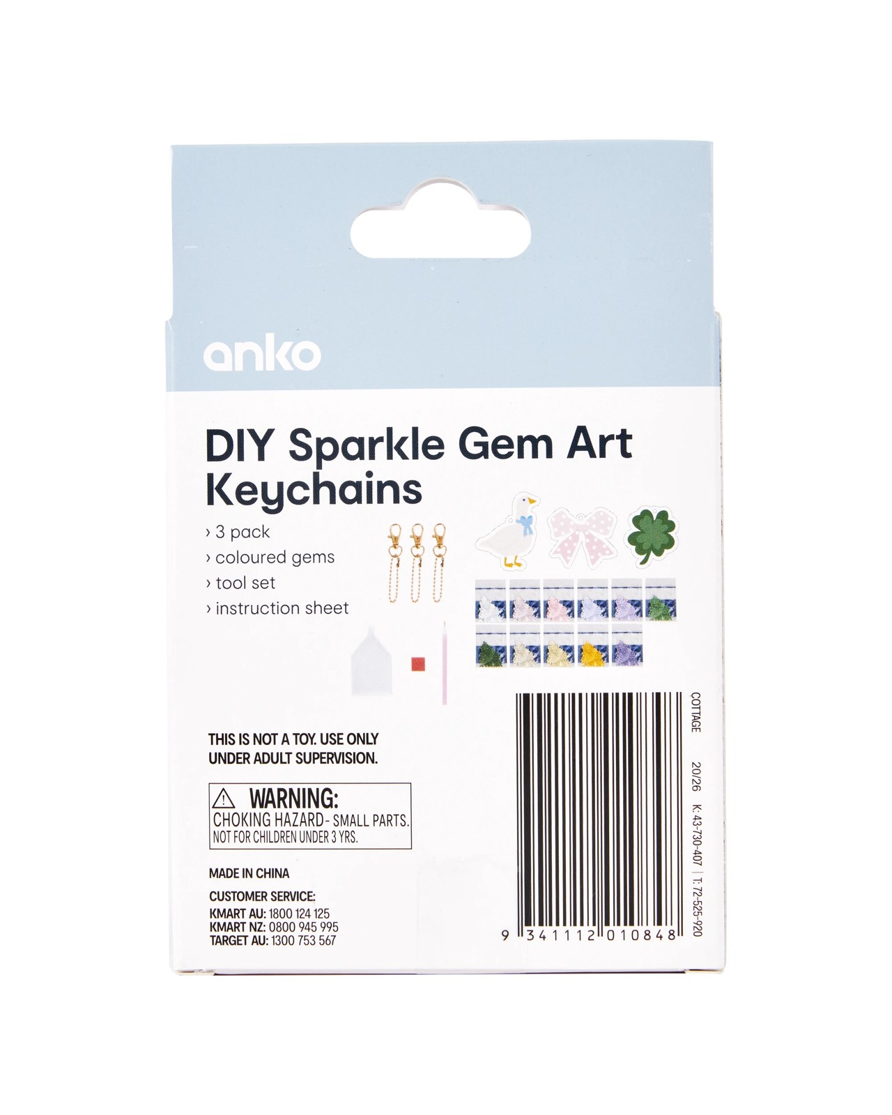 Anko DIY Sparkle Gem Art Keychains - Cottage 3 of 3