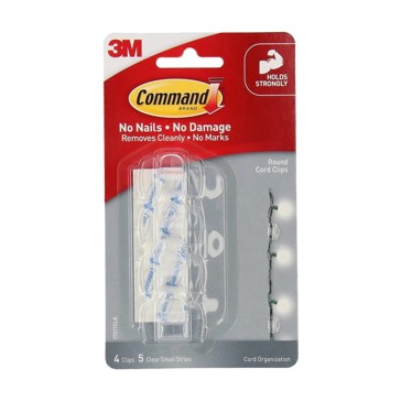 3M Command Round Cord Clips - Clear