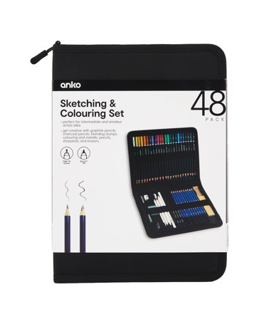 Anko 48 Pack Sketching and Colouring Set