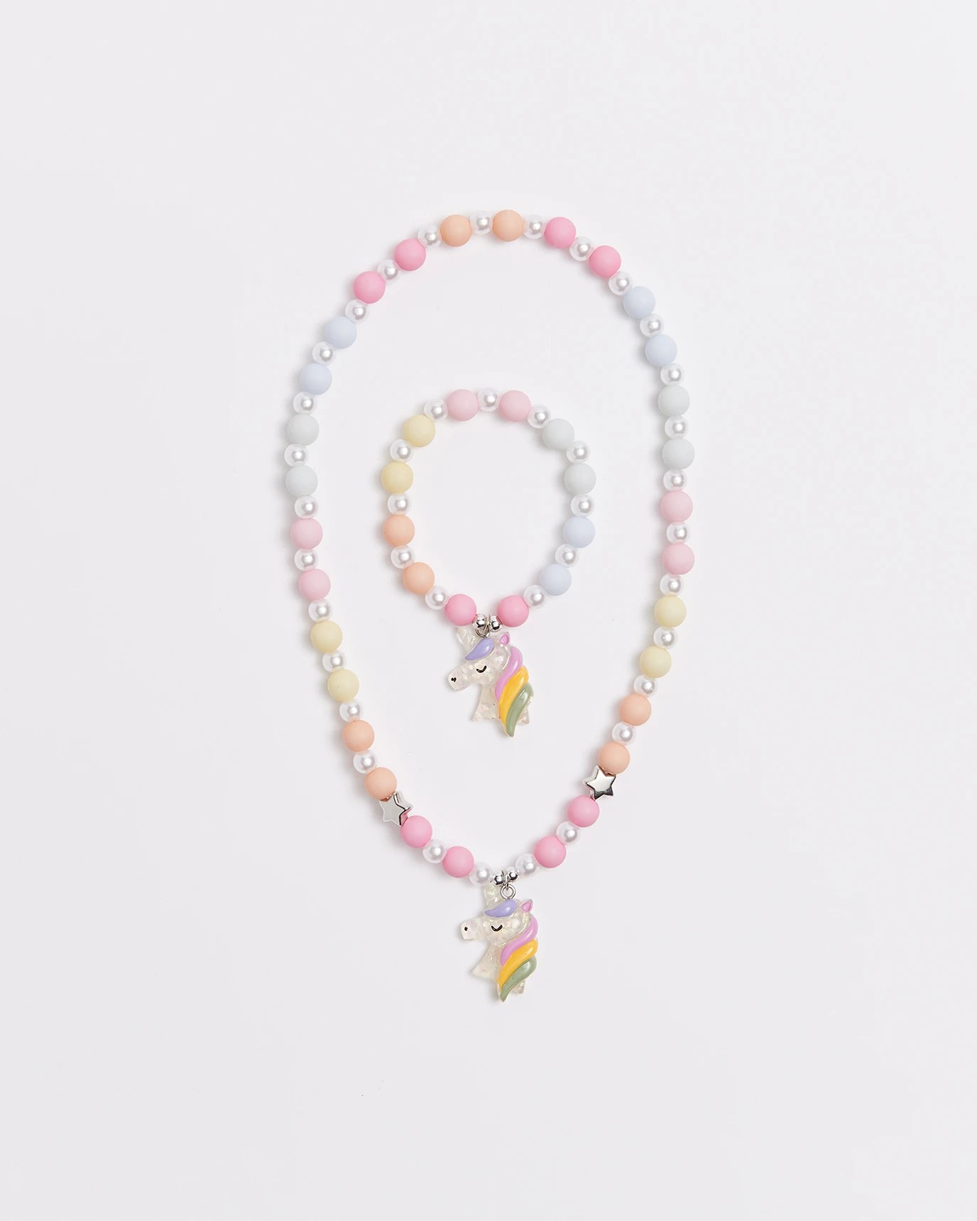 Unicorn Bead Necklace and Bracelet Pack