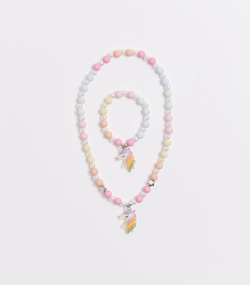Unicorn Bead Necklace and Bracelet Pack