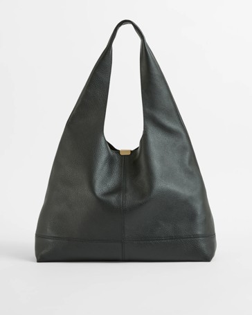 Genuine Leather Slouch Shoulder Bag