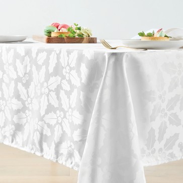 Anko White Holly Jacquard Tablecloth