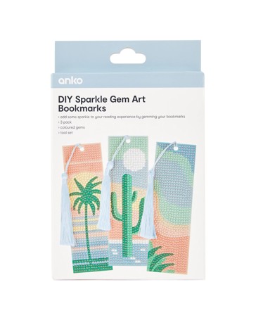 Anko DIY Sparkle Gem Art Bookmarks - Cactus