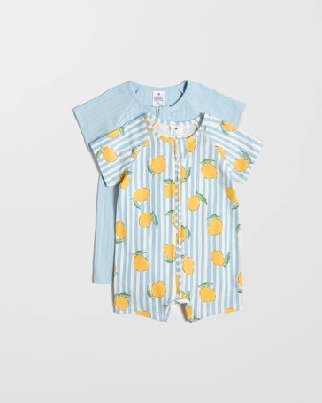 Baby Organic Cotton Zip Romper 2 Pack