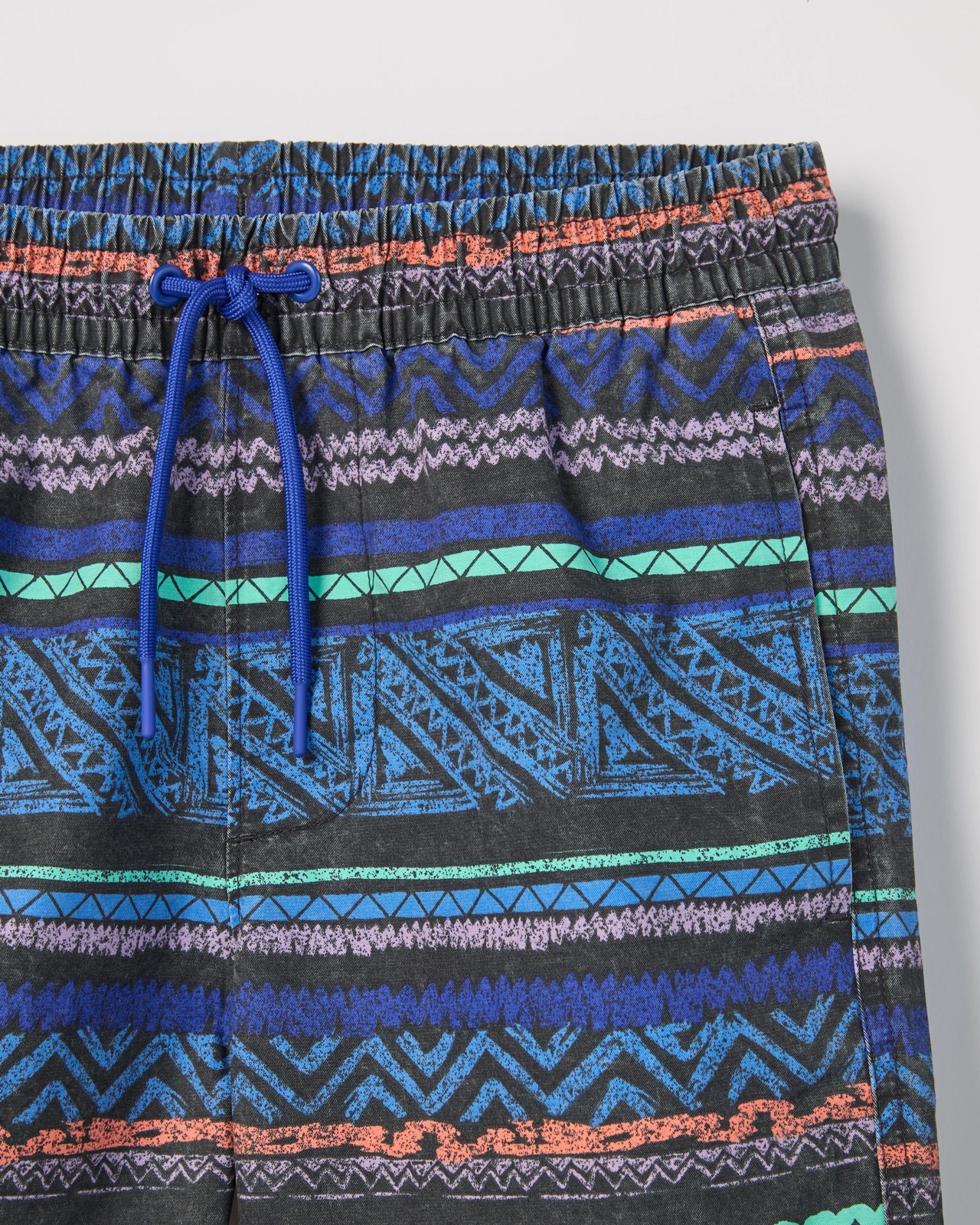 Australian Cotton Blend Elastic Waist Swim Boardshorts - Multi Aztec 2 of 2