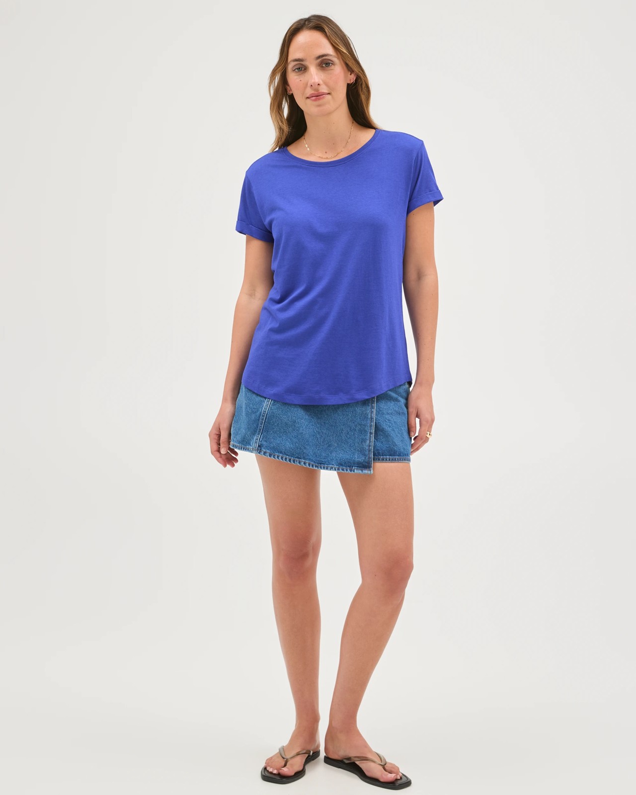 Relaxed Fit Crew Neck T-Shirt - Vivid Blue 2 of 6