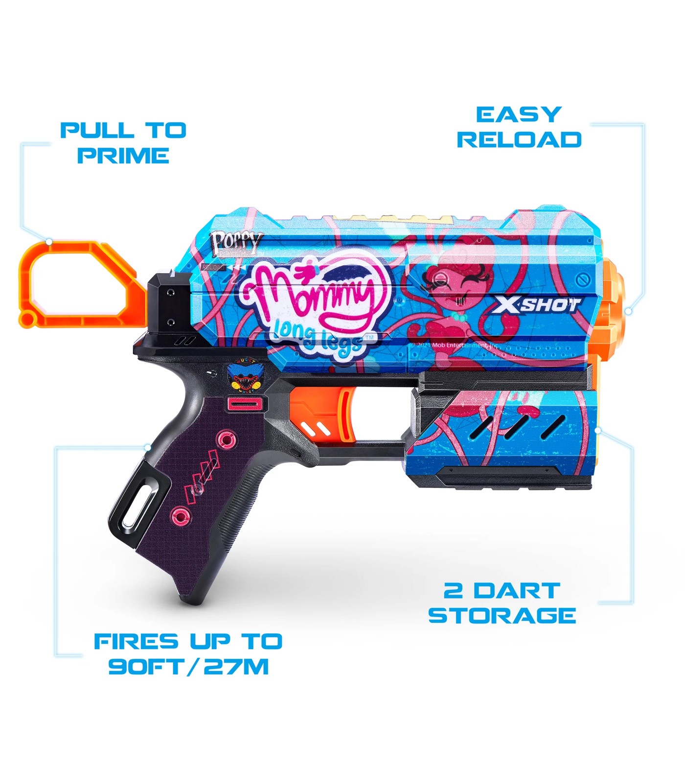 X-Shot Skins Flux Blaster - Poppy Playtime Skin (8 Darts) by ZURU ...