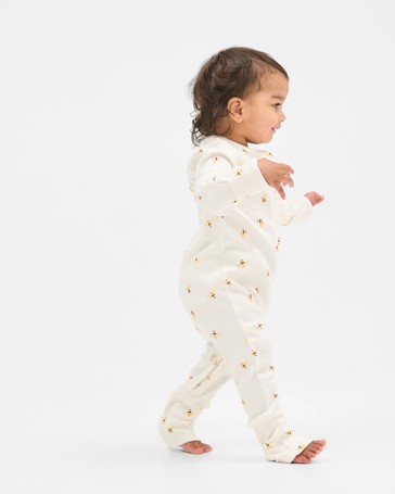 Baby Organic Cotton Rib Zip Footless Coverall