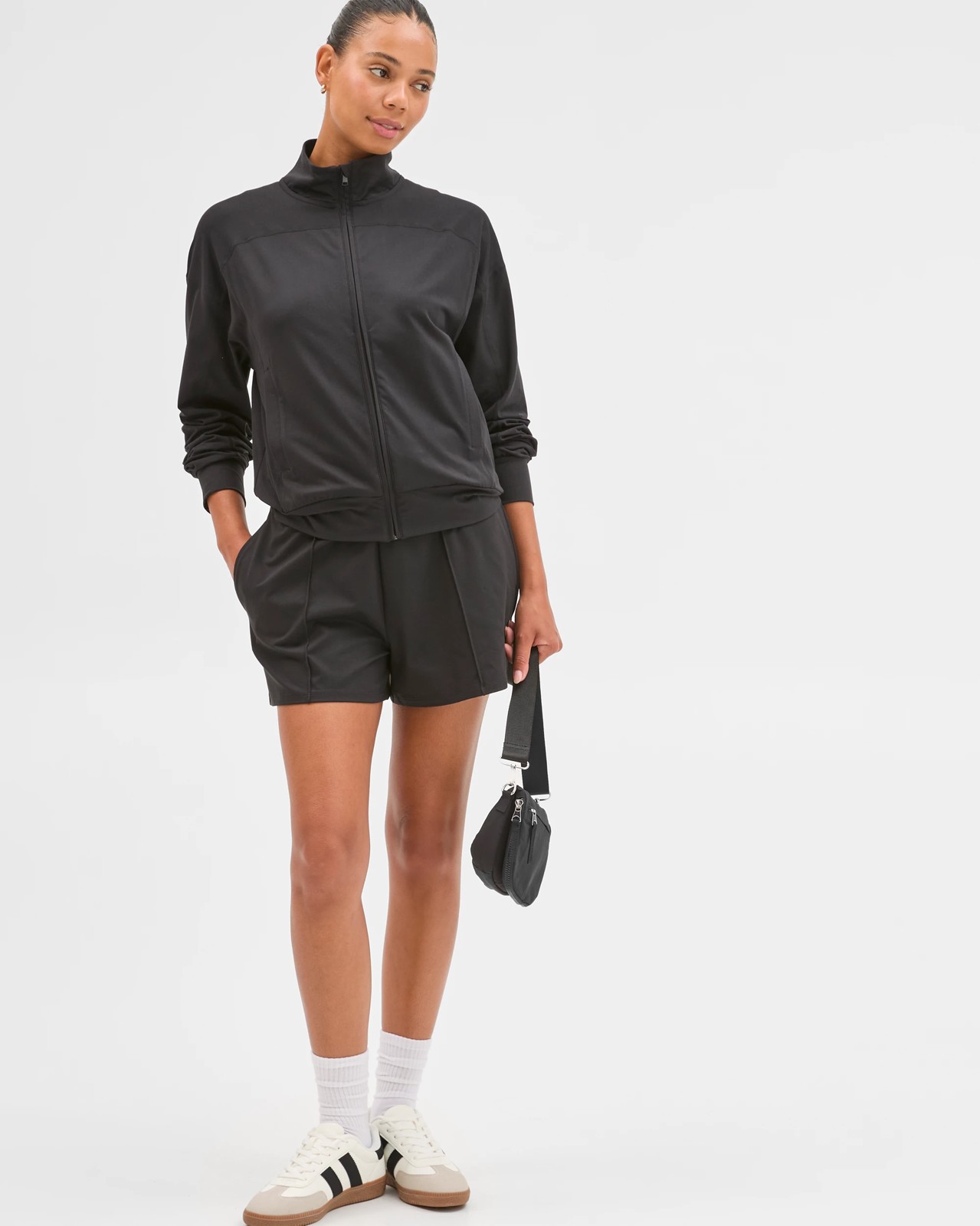 Active Studio Luxe Zip Through Jacket - Black 2 of 5