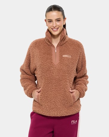 Fila Hallie Quarter Zip Teddy Fleece Top