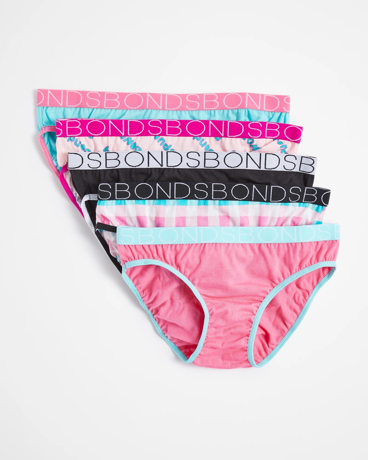 2-tone Girls Bonds 5 Pack Briefs