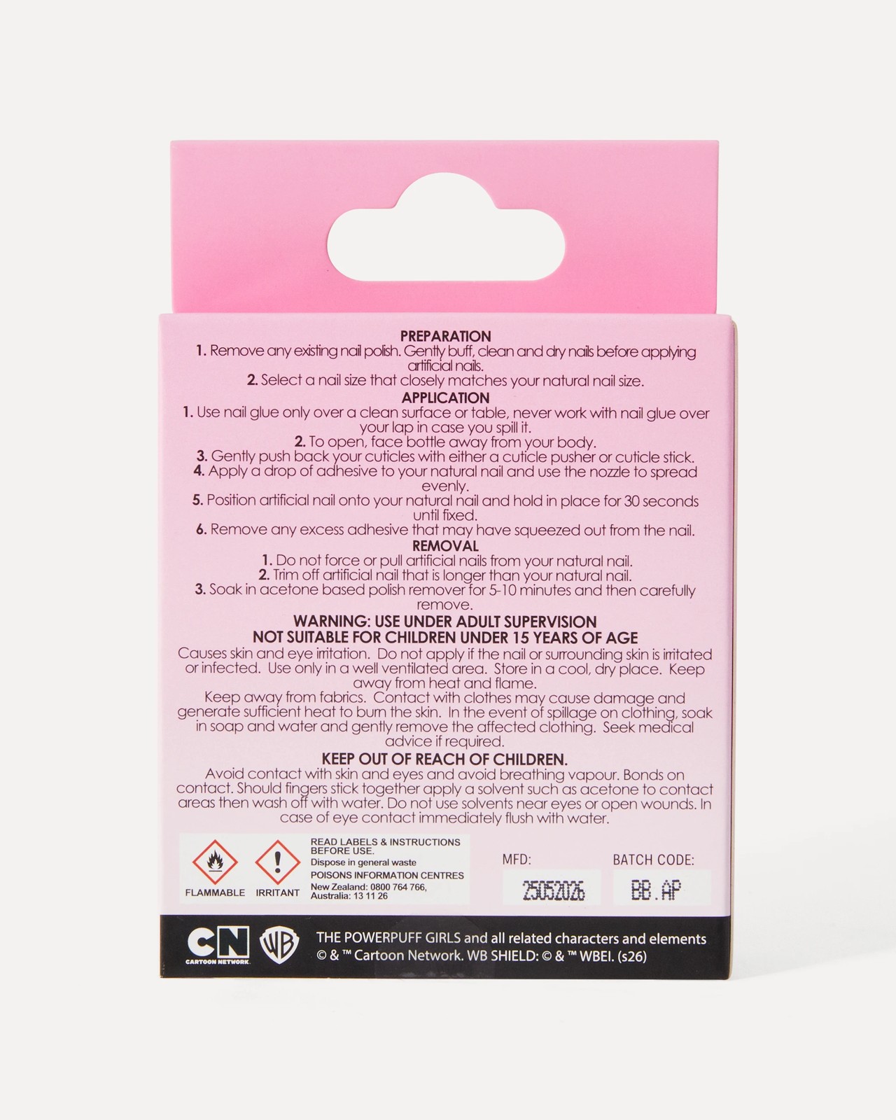 The Powerpuff Girls 24 Pack Artificial Nails with Adhesive - Stiletto Shape, Bubbles 4 of 4