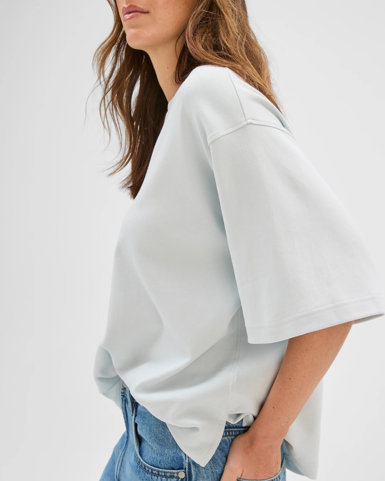 Australian Cotton Heavyweight Boxy T-Shirt - Glacier 4 of 6