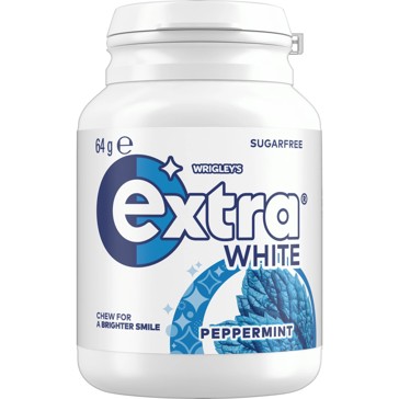 Wrigley's Extra White Peppermint Sugar Free Bottle - 64g