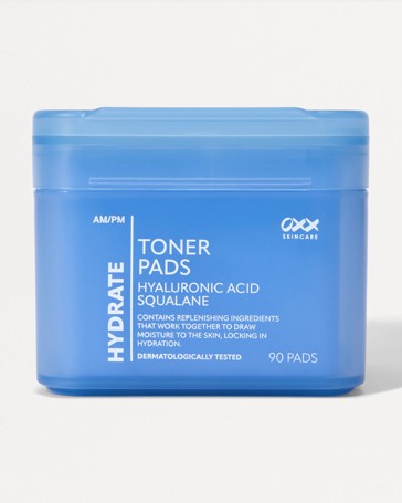 OXX Skincare 90 Pack AM/PM Hydrate Toner Pads- Hyaluronic Acid and Squalane