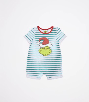 Family Matching Baby Christmas Grinch Cotton Romper