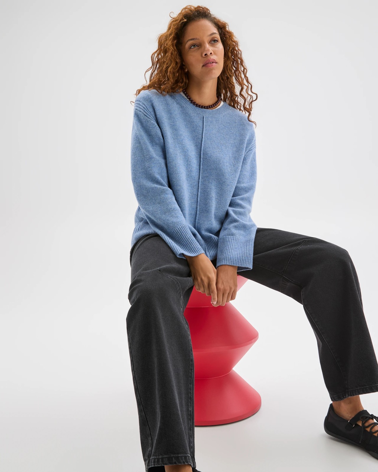 Lambswool Long Sleeve Sweater - Mineral Mist 4 of 5