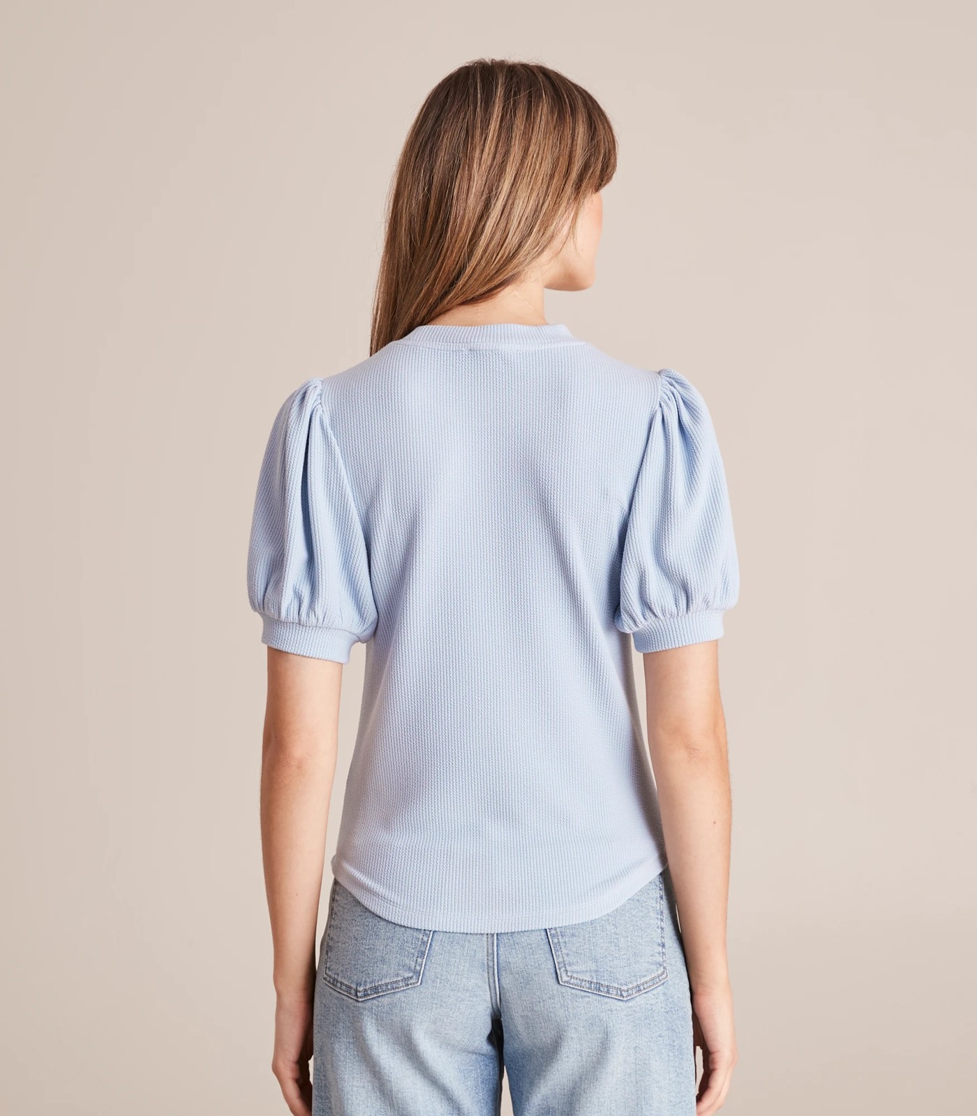 Puff Sleeve Rib T-Shirt 4 of 5
