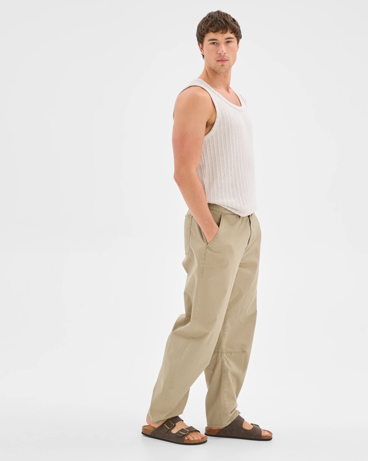 Commons Australian Cotton Barrel Leg Pants - Safari Sand 4 of 6