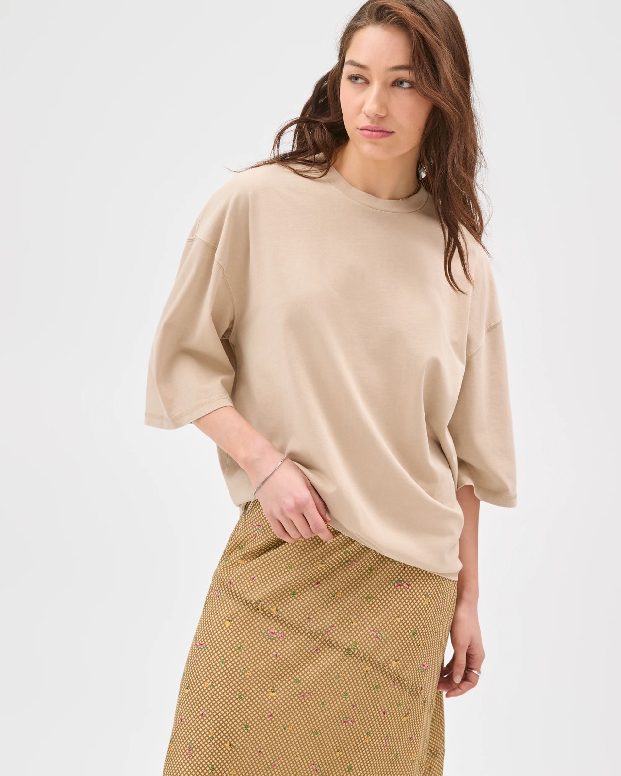 Lily Loves Australian Cotton Oversized T-Shirt - Soft Stone 5 of 5