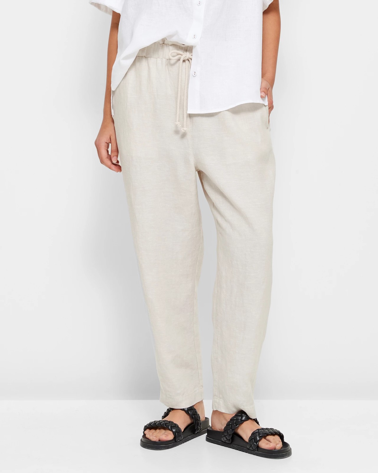 European Linen Tapered Pants