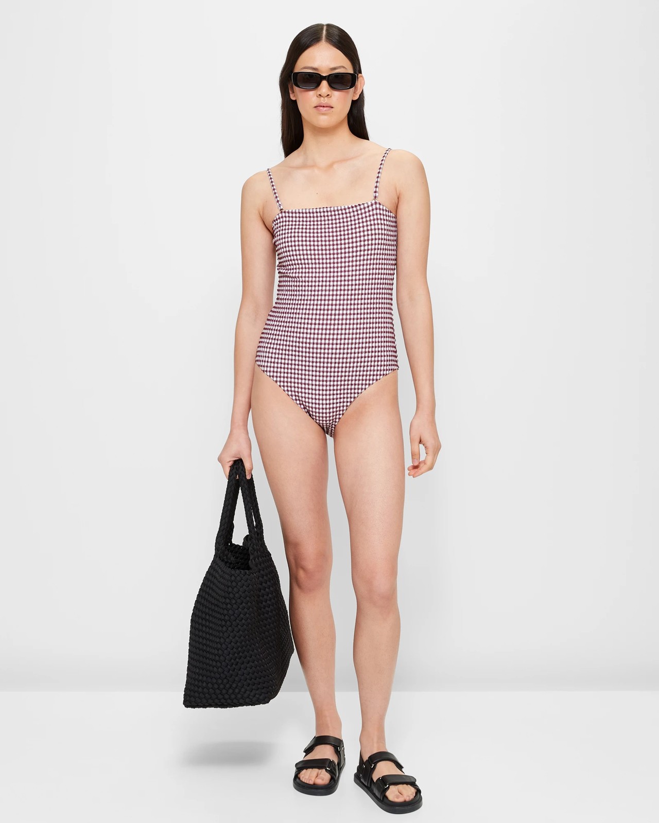 Strapless Seersucker One Piece Bathers - Shape Your Body 2 of 5