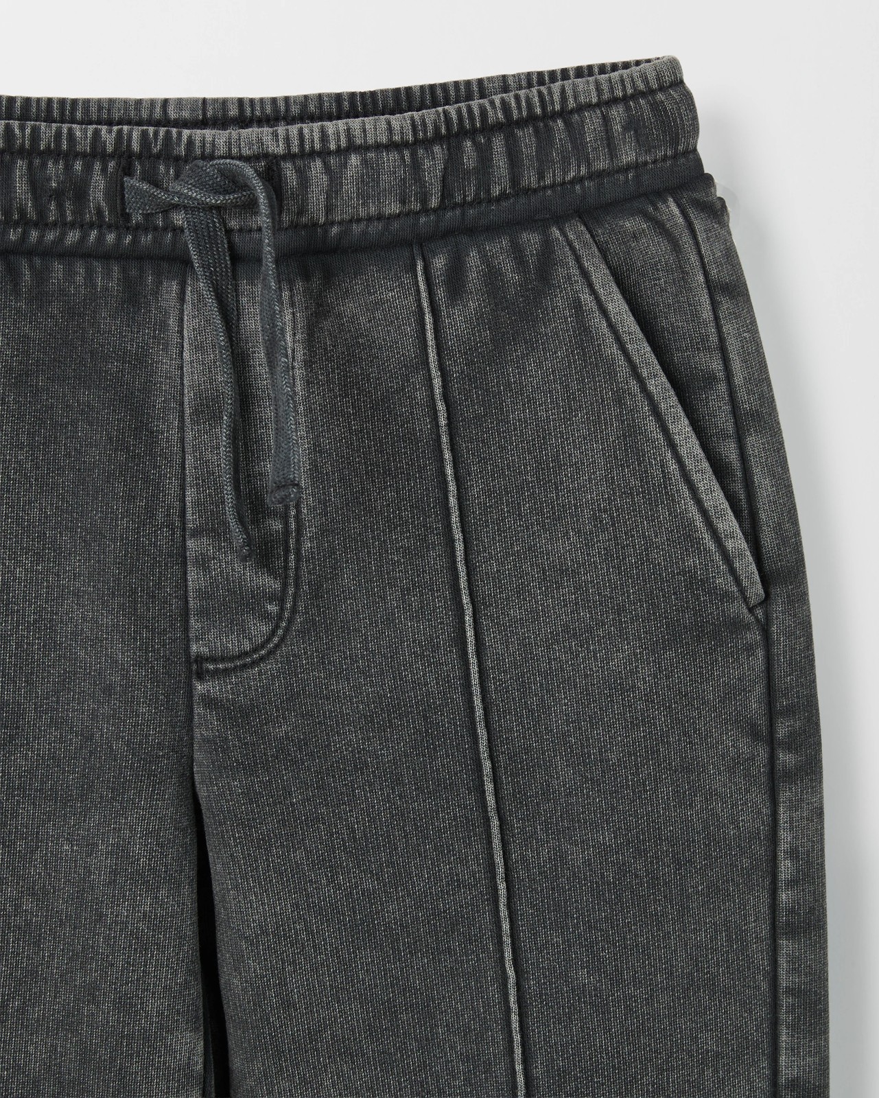 Australian Cotton Blend Wide Leg Washed Trackpants - Black 2 of 2