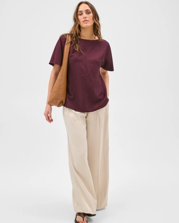 Preview Short Flutter Sleeve Textured Blouse